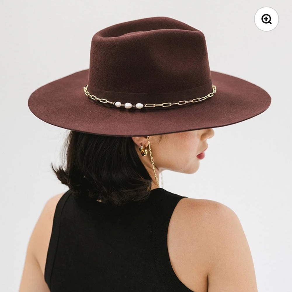 Gigi Pip Raine Wide Brim Fedora in Dark Cherry